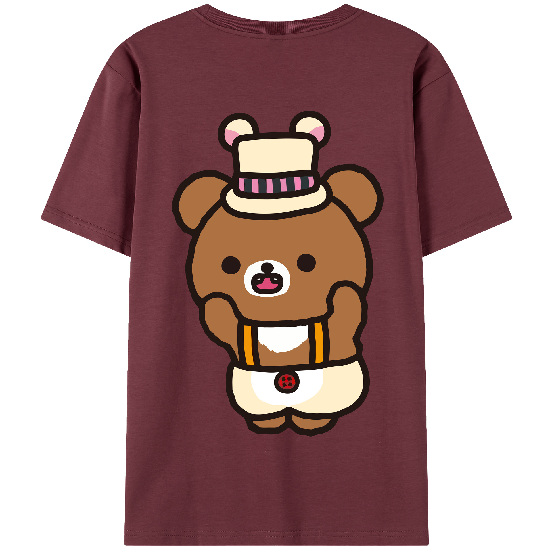 （画像用） リラックマ リラックマ キイロイトリ Rilakkuma Korilakkuma Kiiroitori 綿100％半袖Tシャツ（背面プリント）